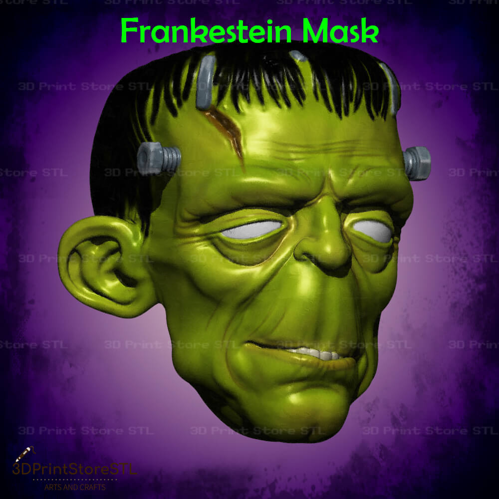 Frankestein Mask Cosplay Halloween 3D Print Model STL File 3DPrintStoreSTL