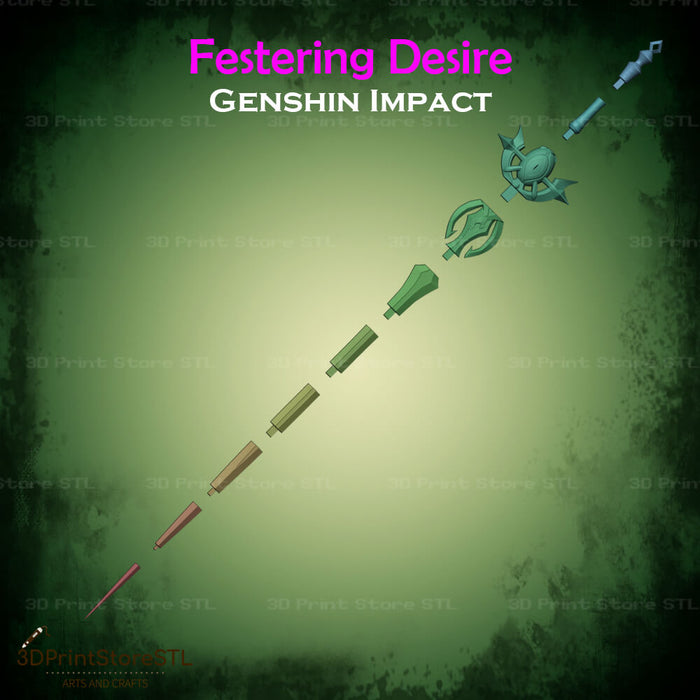 Festering Desire Cosplay Genshin Impact 3D Print Model STL File 3DPrintStoreSTL