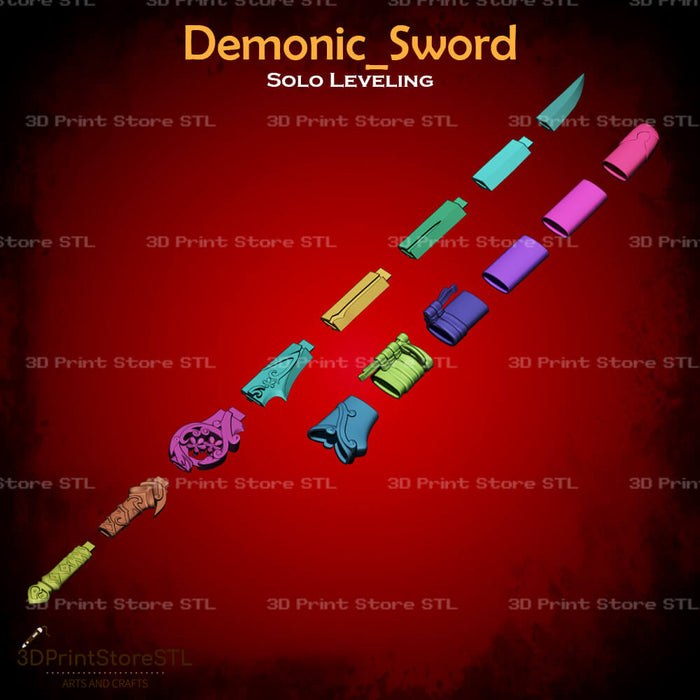 Demonic Sword Cosplay Solo Leveling 3D Print Model STL File 3DPrintStoreSTL