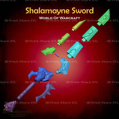 Shalamayne Sword Cosplay World Of Warcraft 3D Print Model STL File 3DPrintStoreSTL