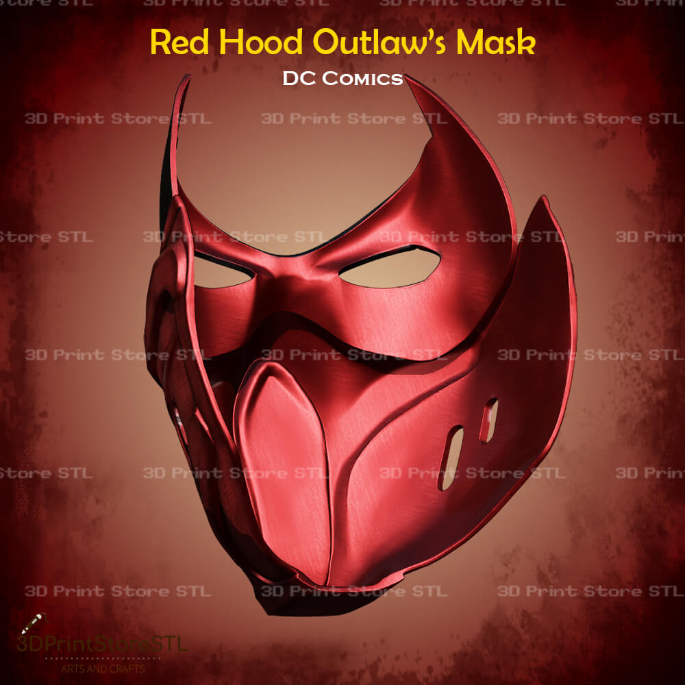 Red Hood Outlaw Mask Cosplay DC Comics 3D Print Model STL File 3DPrintStoreSTL