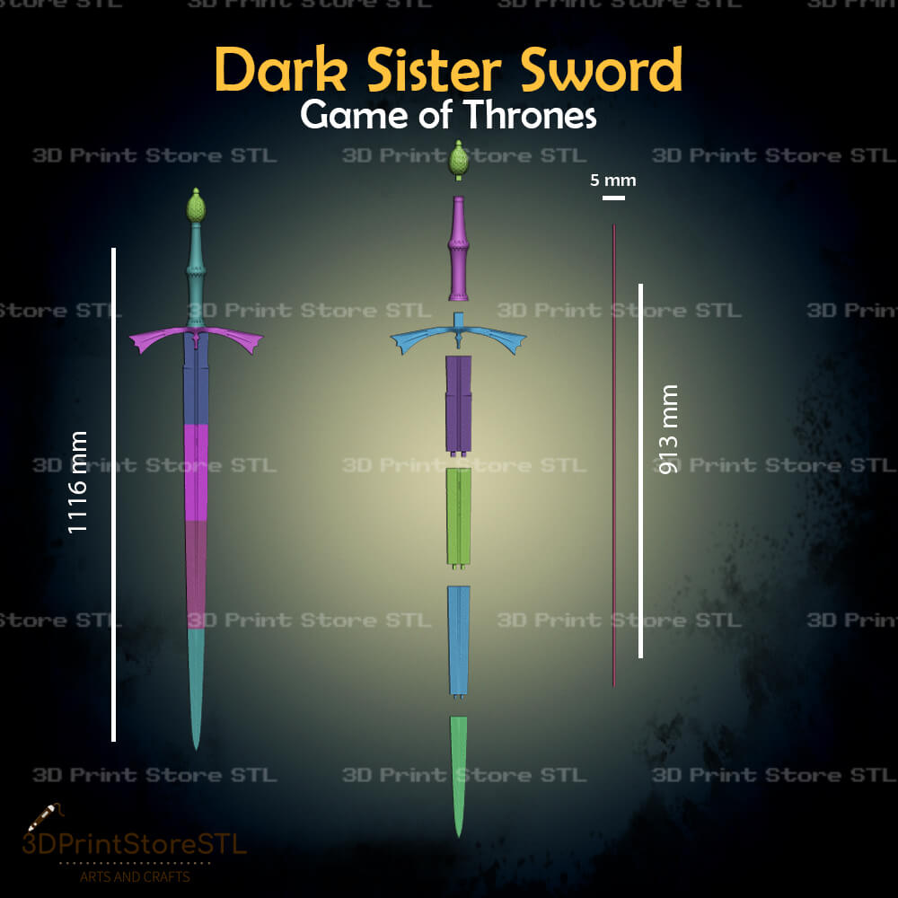 Dark Sister Sword Cosplay Game of Thrones 3D Print Model STL File 3DPrintStoreSTL