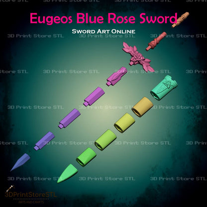 Eugeos Blue Rose Sword Cosplay Sword Art Online 3D Print Model STL File 3DPrintStoreSTL