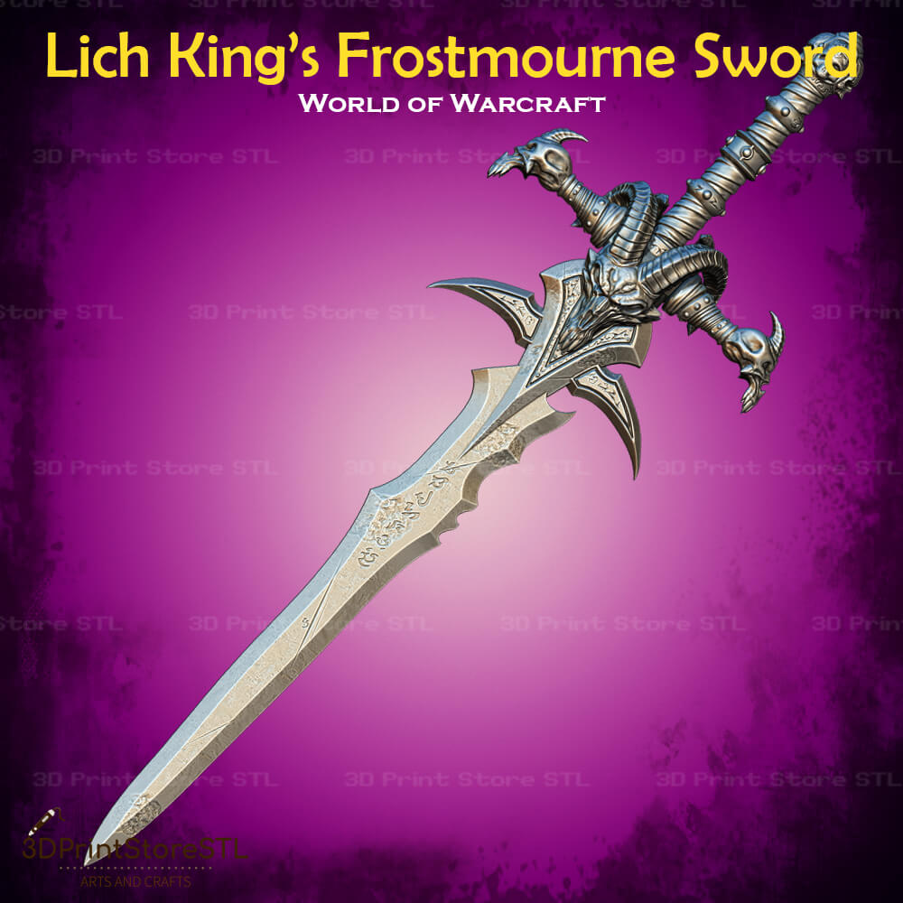 Lich King Frostmourne Cosplay World Of Warcraft 3D Print Model STL File 3DPrintStoreSTL