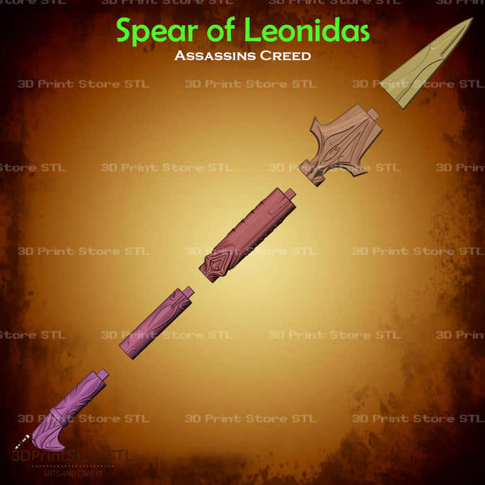 Spear of Leonidas Cosplay Assassins Creed 3D Print Model STL File 3DPrintStoreSTL