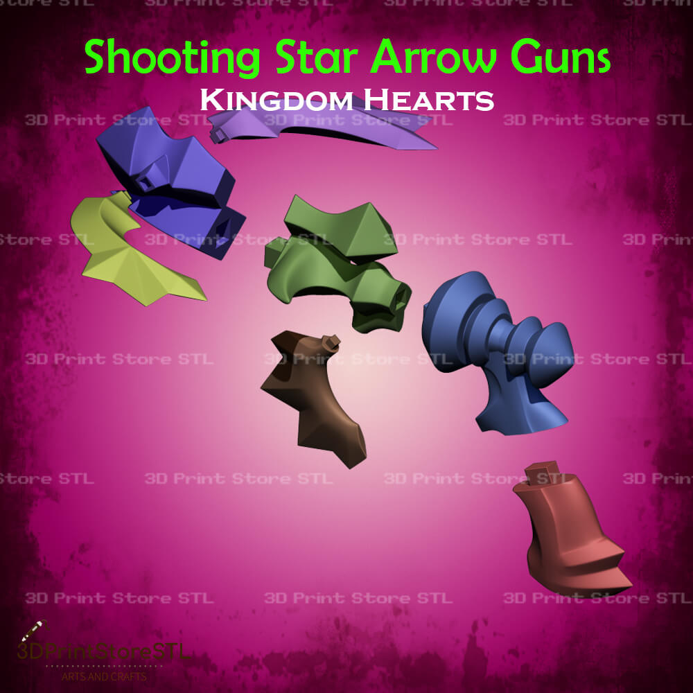 Shooting Star Arrow Guns Cosplay Kingdom Hearts 3D Print Model STL File 3DPrintStoreSTL