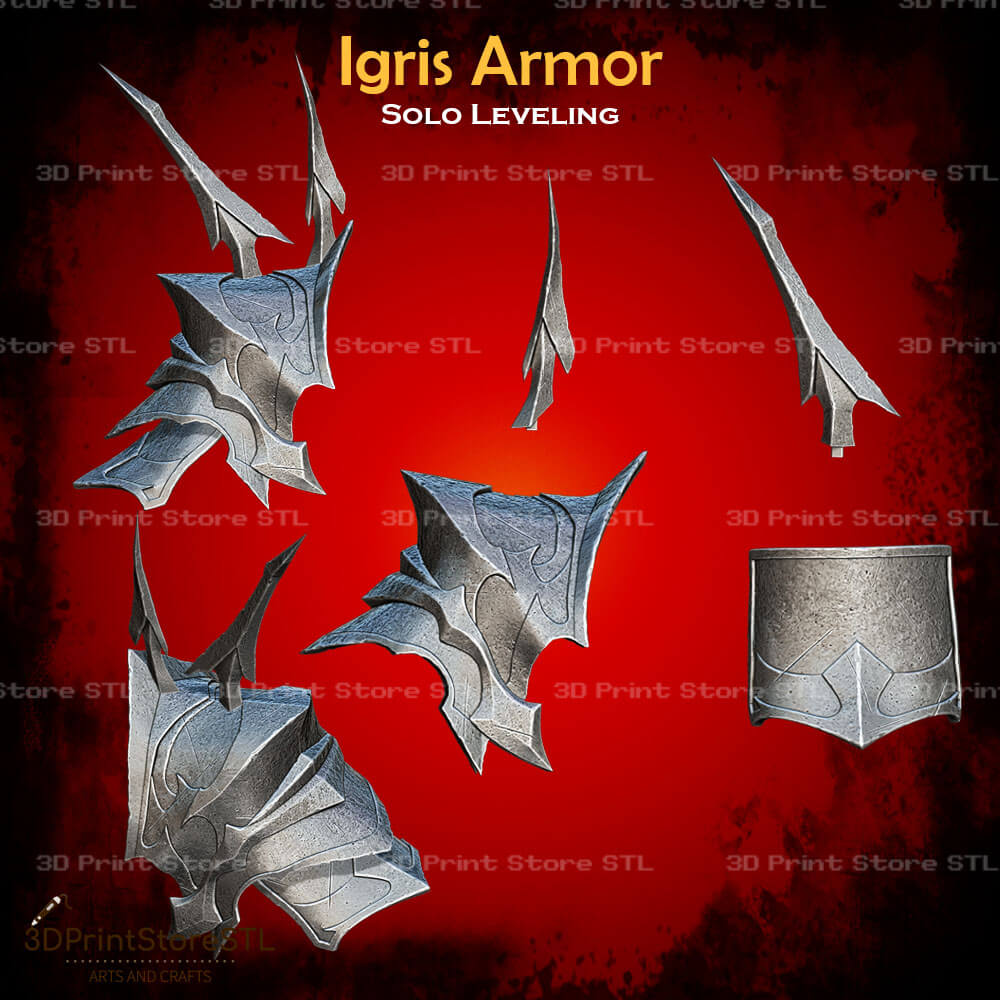 Igris Armor Cosplay Solo Leveling 3D Print Model STL File 3DPrintStoreSTL