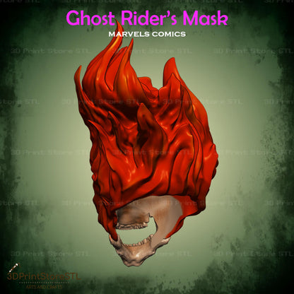 Ghost Rider Mask Cosplay Marvel Comics 3D Print Model STL File 3DPrintStoreSTL