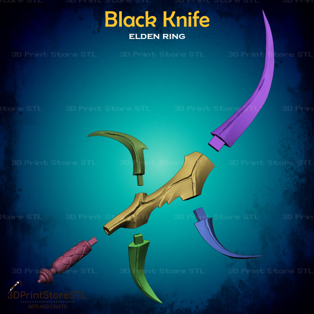 Black Knife Cosplay Elden Ring 3D Print Model STL File 3DPrintStoreSTL