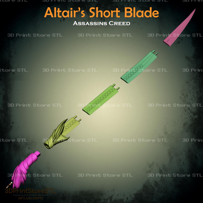 Altair Short Blade Cosplay Assassins Creed 3D Print Model STL File 3DPrintStoreSTL