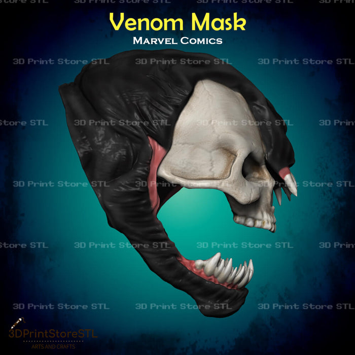 Venom Mask Cosplay Marvel Comics 3D Print Model STL File 3DPrintStoreSTL