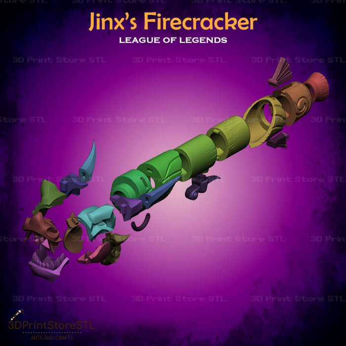 Jinx Firecracker Cosplay League of Legends 3D Print Model STL File 3DPrintStoreSTL
