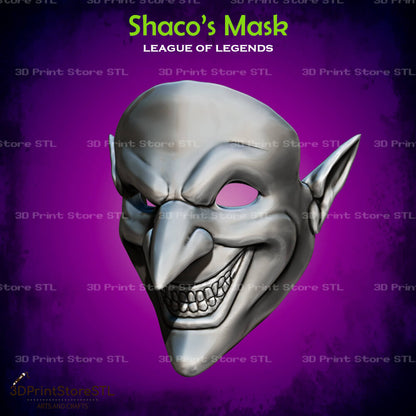 Shaco Mask Cosplay League of Legends 3D Print Model STL File 3DPrintStoreSTL