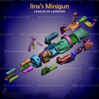 Jinx Minigun Cosplay League of Legends 3D Print Model STL File 3DPrintStoreSTL