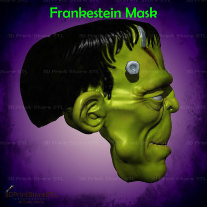 Frankestein Mask Cosplay Halloween 3D Print Model STL File 3DPrintStoreSTL