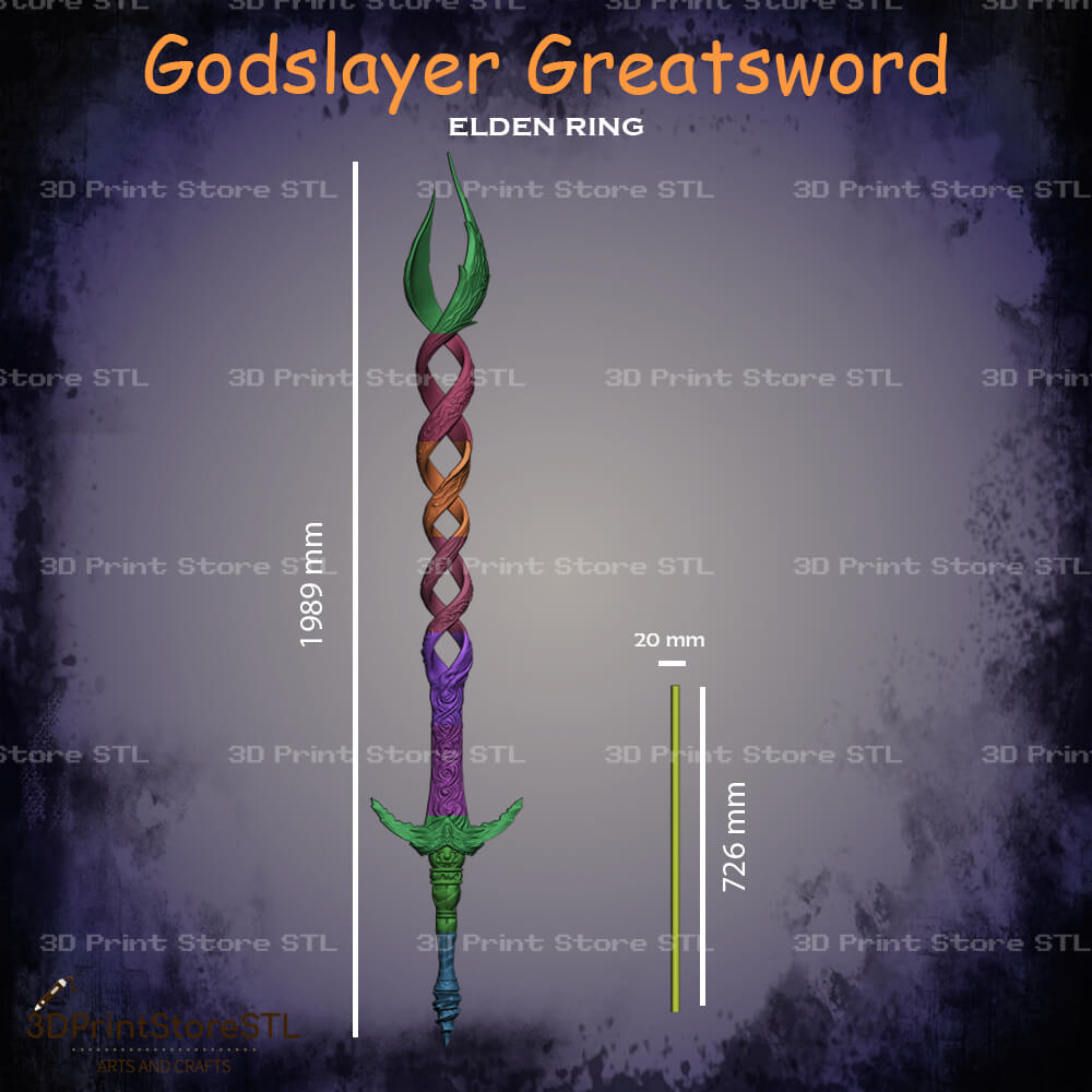 Godslayer Greatsword Cosplay Elden Ring 3D Print Model STL File 3DPrintStoreSTL