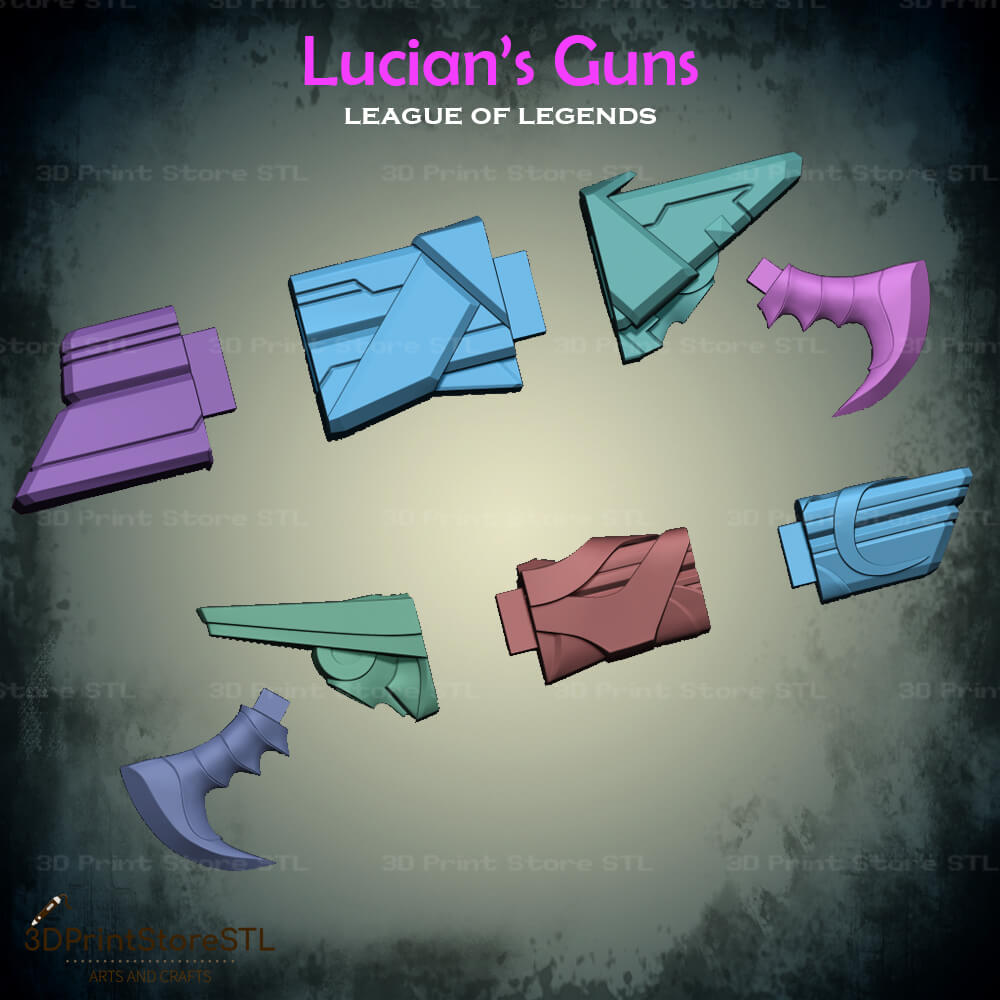 Lucians Guns Cosplay League Of Legends 3D Print Model STL File 3DPrintStoreSTL