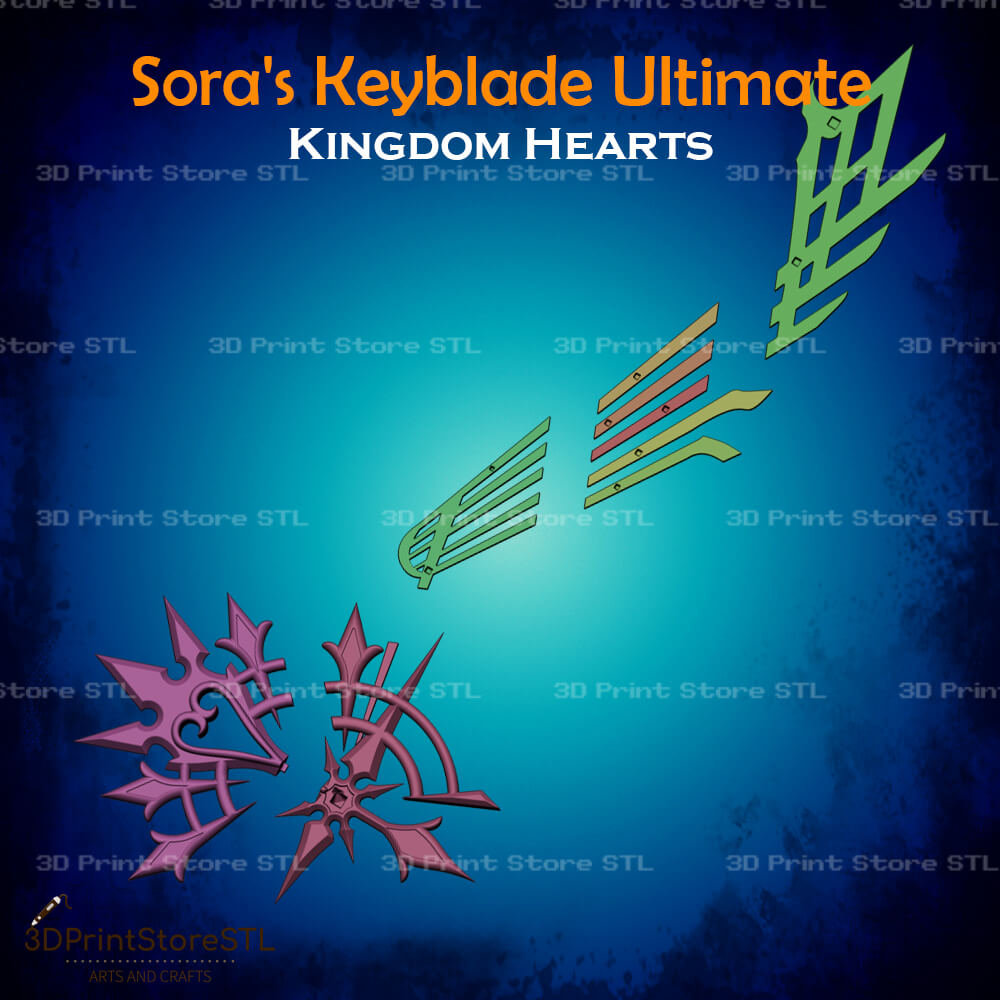 Sora Key Blade Ultima Cosplay Kingdom Hearts 3D Print Model STL File 3DPrintStoreSTL