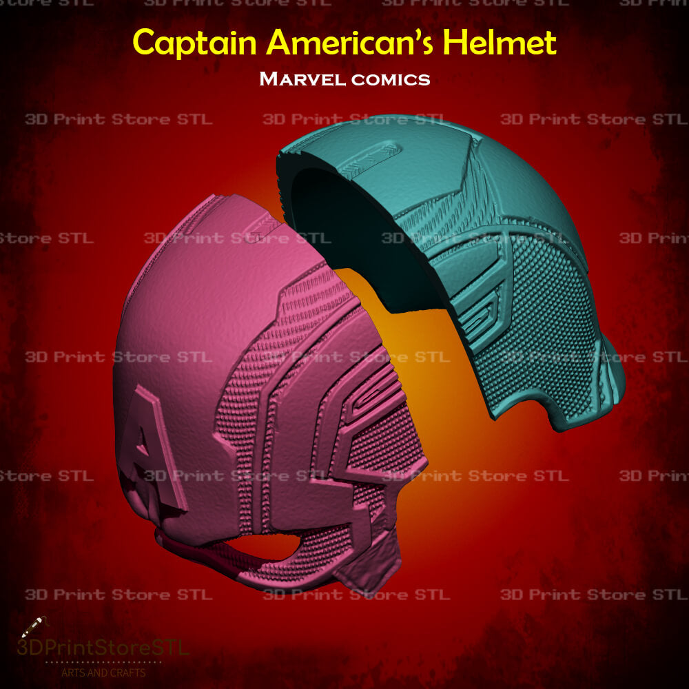 Captain American Helmet Cosplay Marvel Comics 3D Print Model STL File 3DPrintStoreSTL