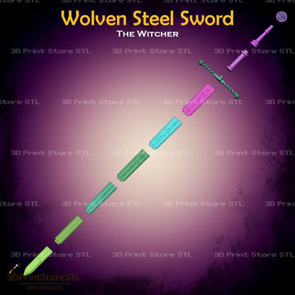 Wolven Steel Sword Cosplay The Witcher 3D Print Model STL File 3DPrintStoreSTL