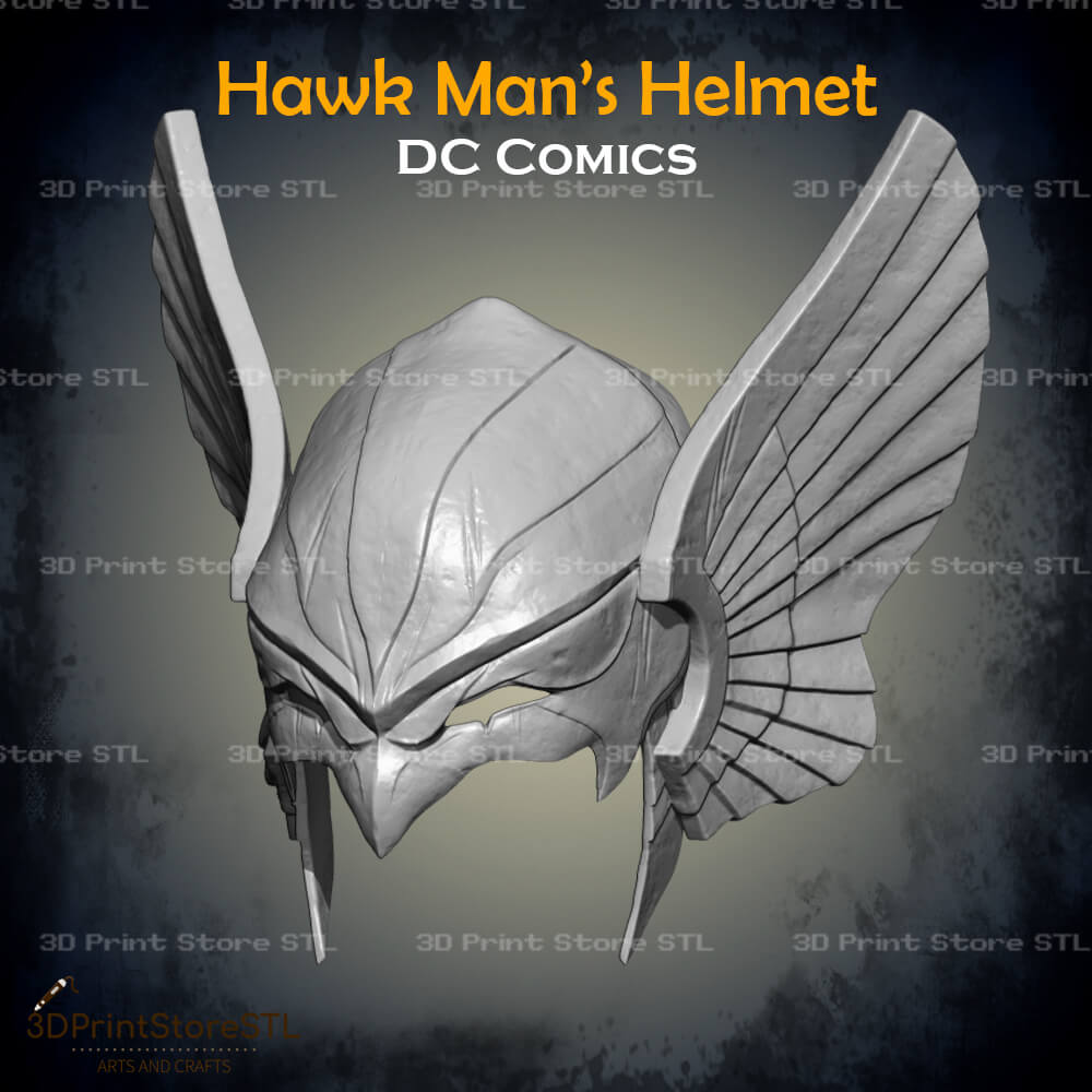 Hawkman Helmet Cosplay DC Comics 3D Print Model STL File 3DPrintStoreSTL