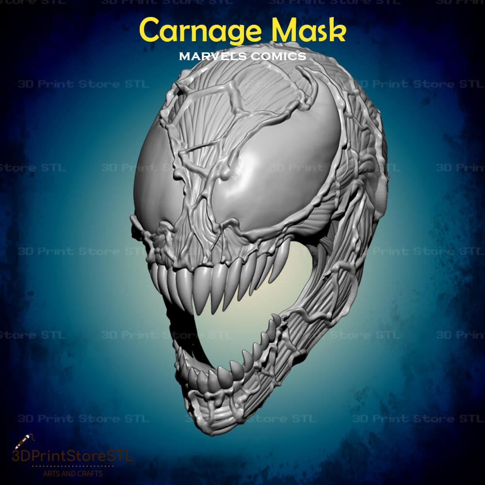 Carnage Mask Cosplay Marvel Comics 3D Print Model STL File 3DPrintStoreSTL