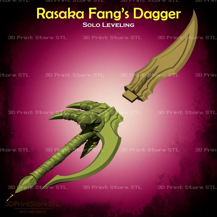 Rasaka Fang Dagger Cosplay Solo Leveling 3D Print Model STL File 3DPrintStoreSTL