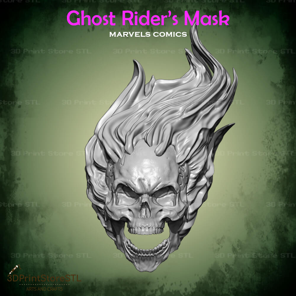 Ghost Rider Mask Cosplay Marvel Comics 3D Print Model STL File 3DPrintStoreSTL