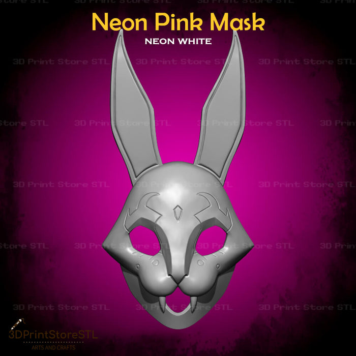 Pink Mask Cosplay Neon White Game 3D Print Model STL File 3DPrintStoreSTL