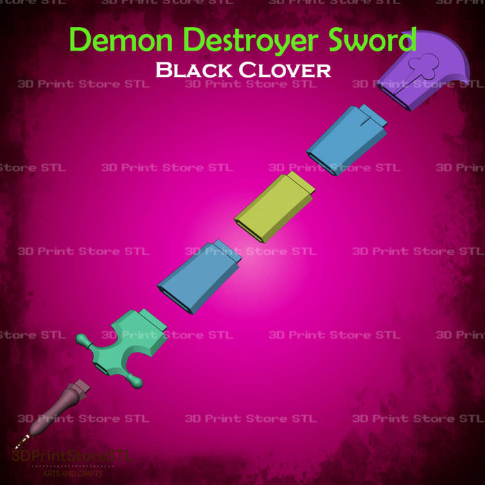 Demon Destroyer Sword Cosplay Black Clover 3D Print Model STL File 3DPrintStoreSTL