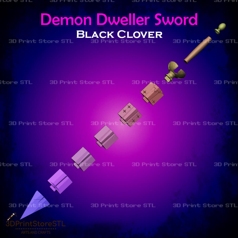 Demon Dweller Sword Cosplay Black Clover 3D Print Model STL File 3DPrintStoreSTL