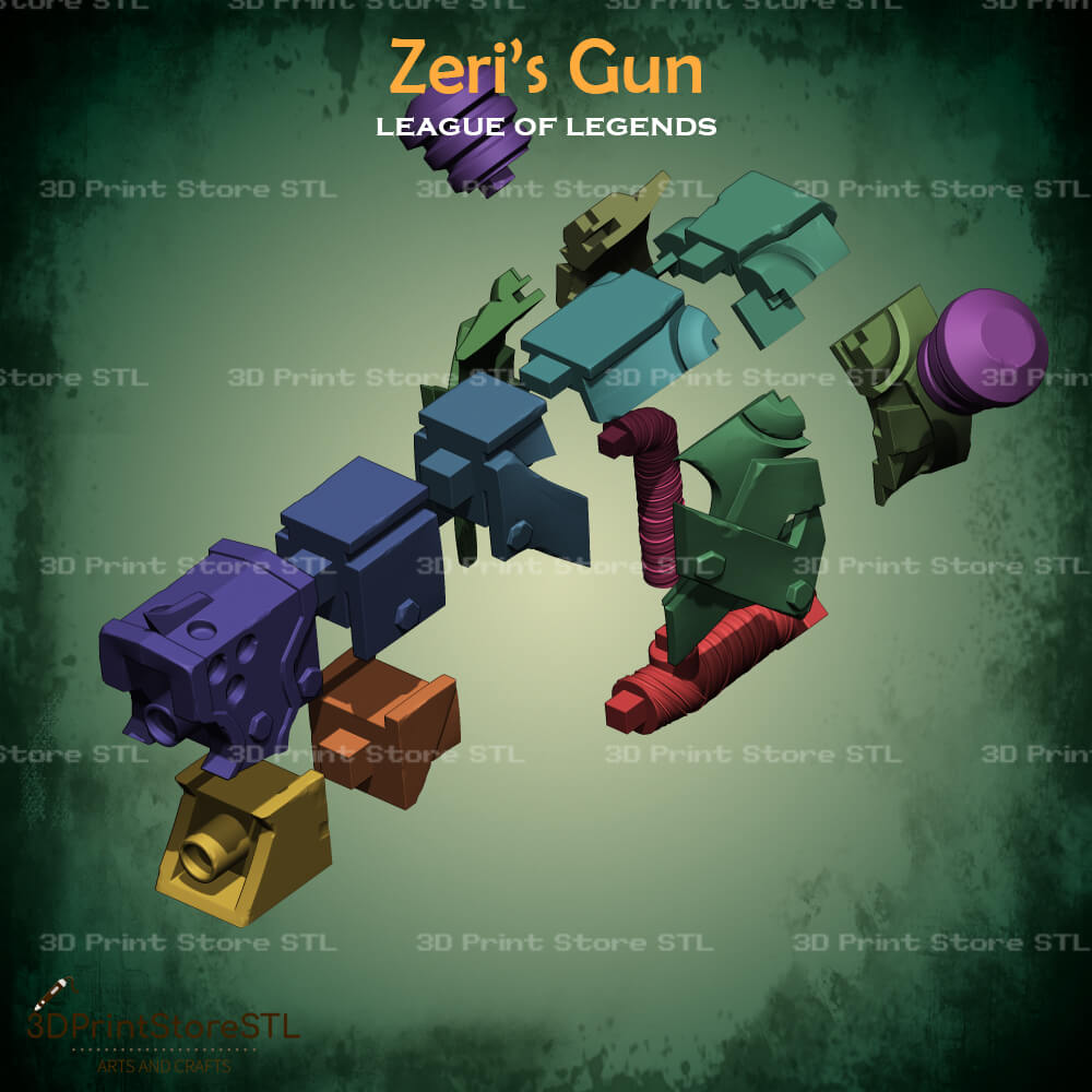 Zeri Gun Cosplay League of Legends 3D Print Model STL File 3DPrintStoreSTL