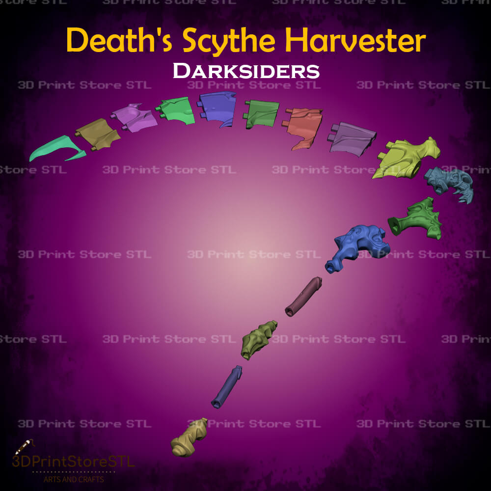 Deaths Scythe Harvester Cosplay Darksiders 3D Print Model STL File 3DPrintStoreSTL
