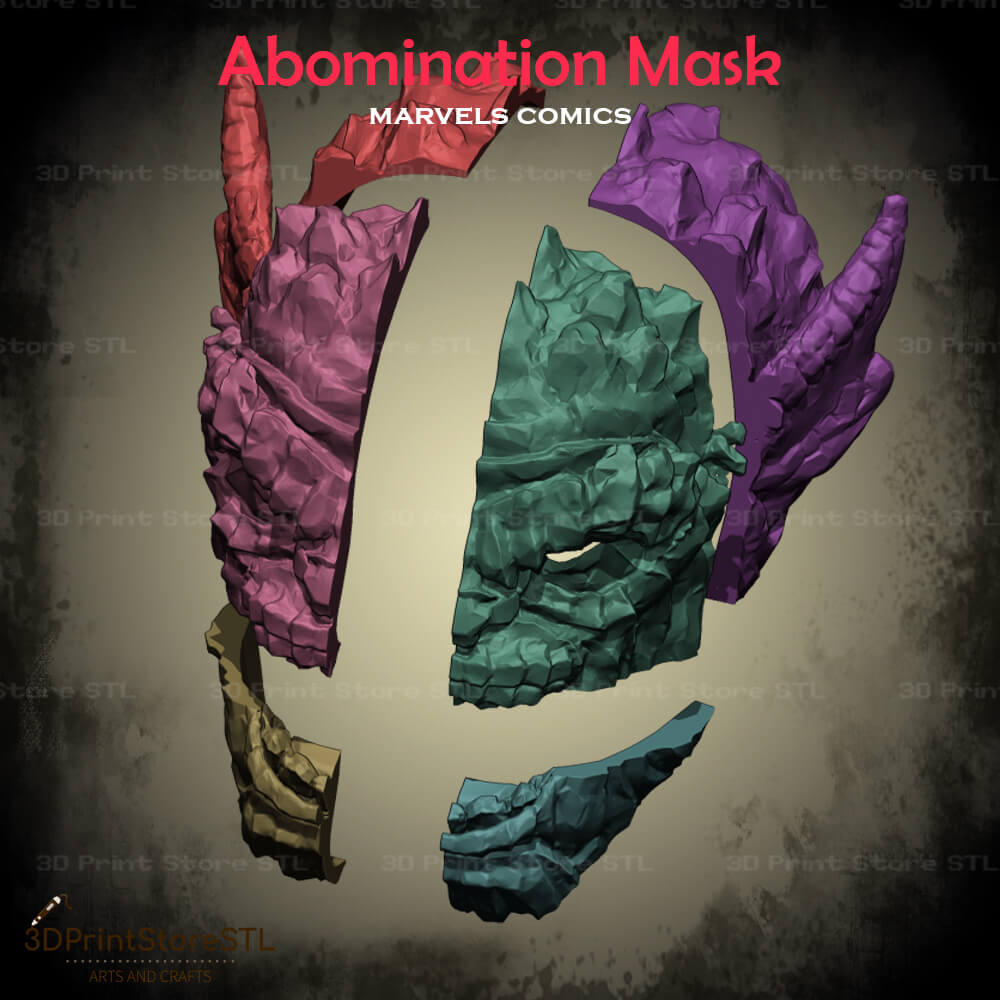 Abomination Mask Cosplay Marvel Comics 3D Print Model STL File 3DPrintStoreSTL