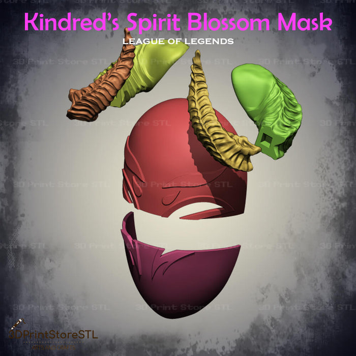 Kindred Mask Spirit Blossom Skin Cosplay League of Legends 3D Print Model STL File 3DPrintStoreSTL