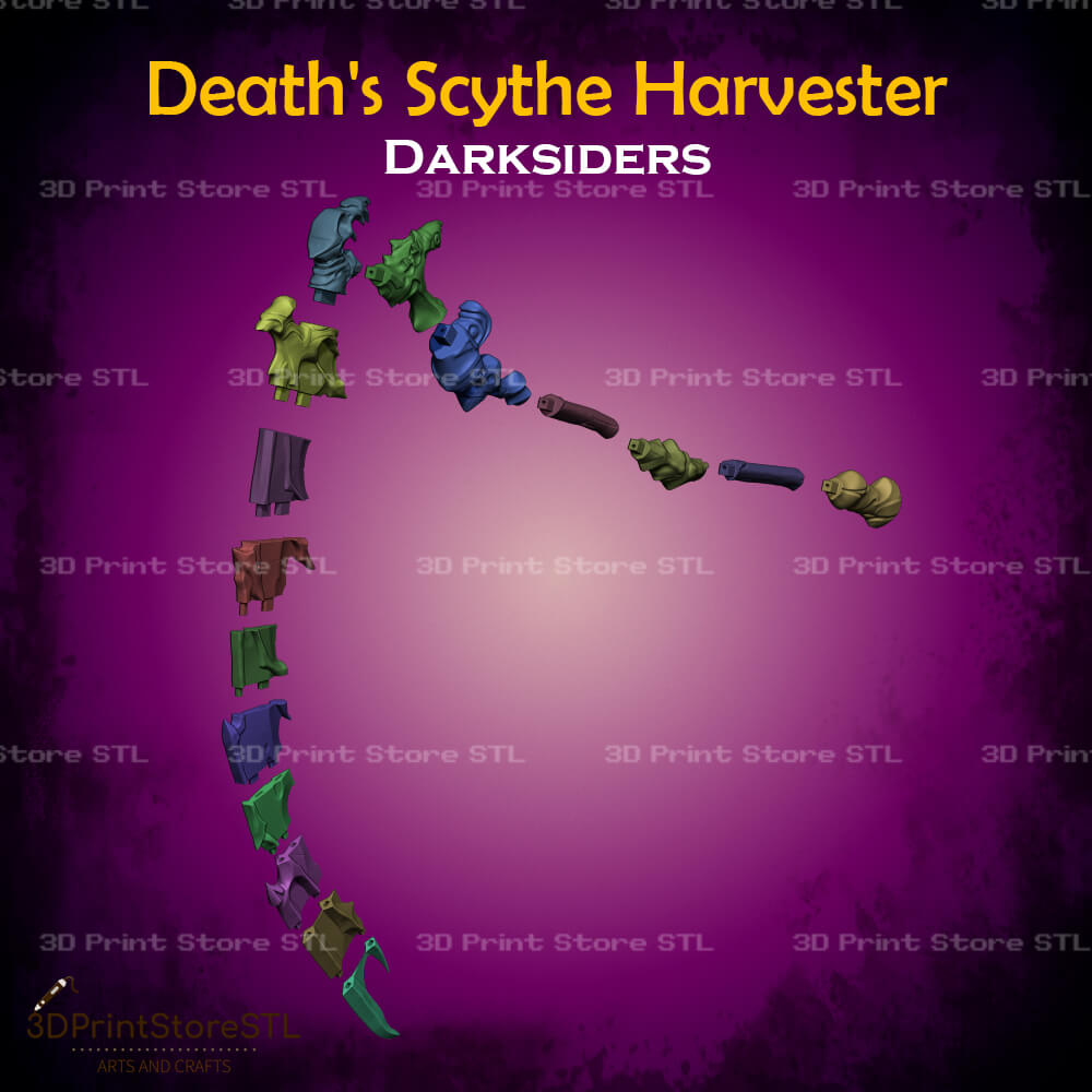 Deaths Scythe Harvester Cosplay Darksiders 3D Print Model STL File 3DPrintStoreSTL