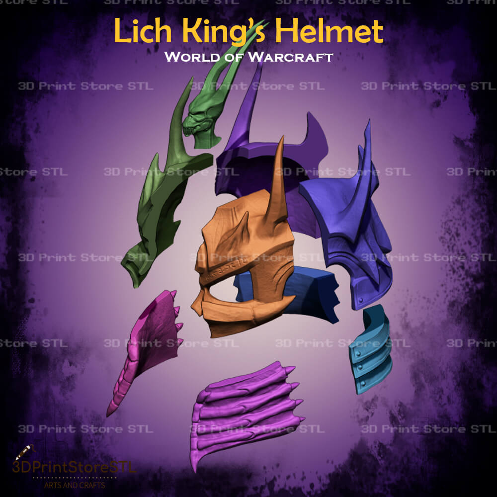 Lich King Helmet Cosplay World Of Warcraft 3D Print Model STL File 3DPrintStoreSTL