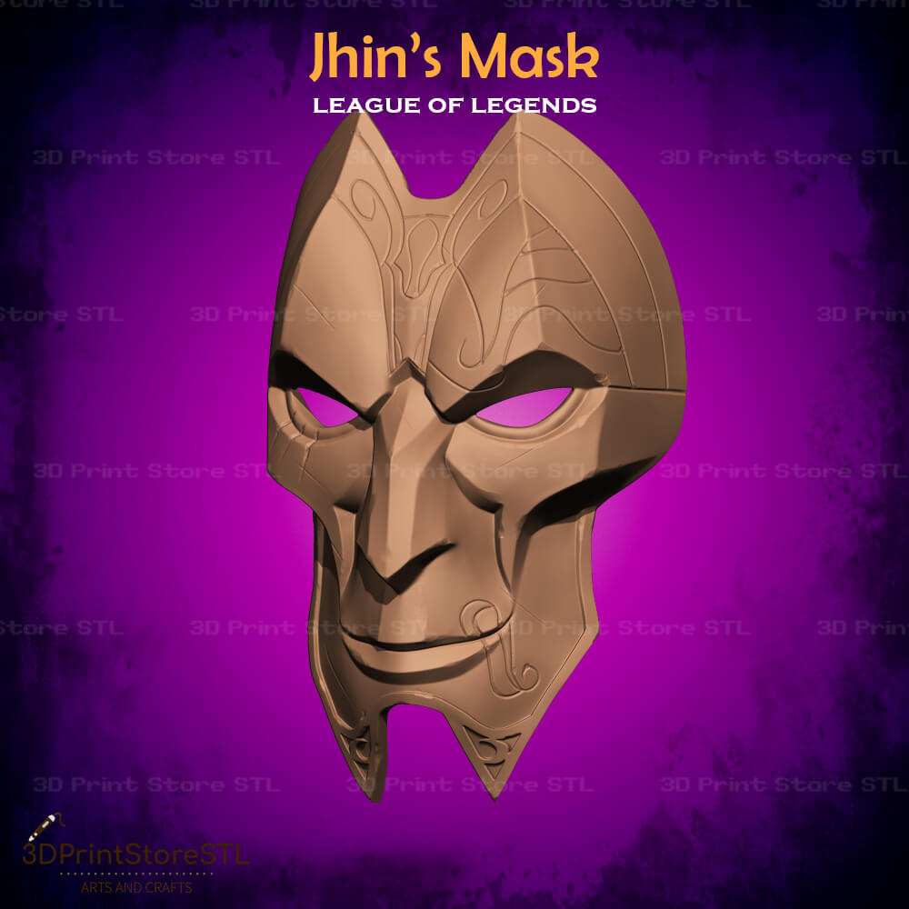 Jhin Mask Cosplay League Of Legends 3D Print Model STL File 3DPrintStoreSTL