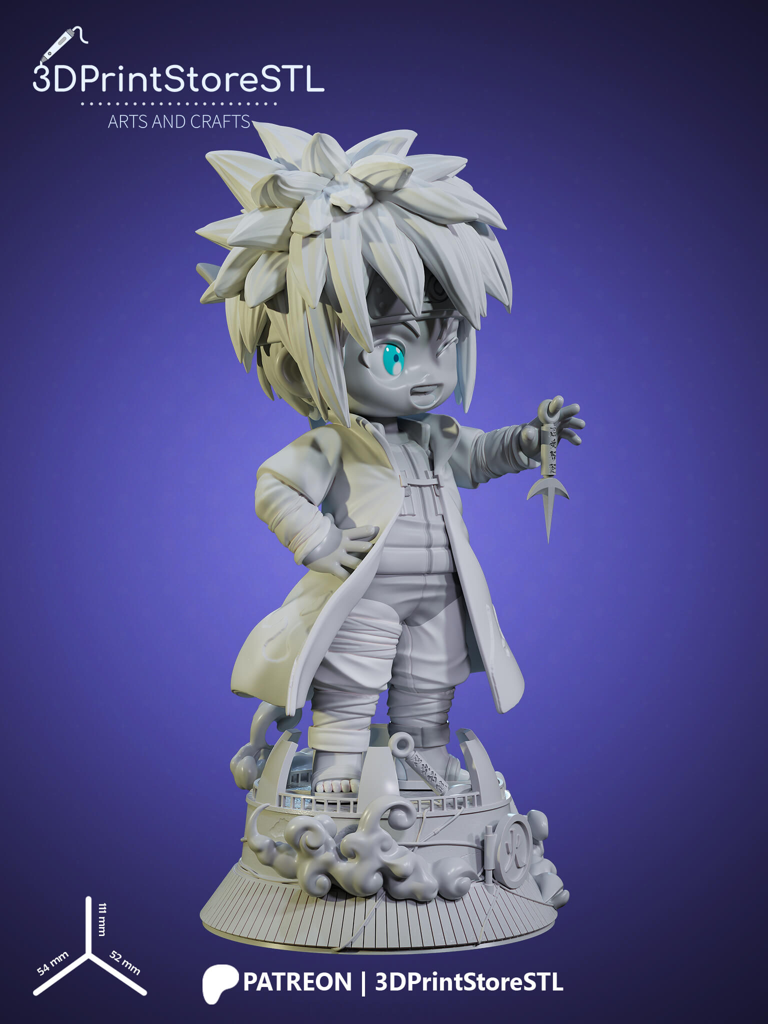 Namikaze Minato Chibi 3D Print Model STL File 3DPrintStoreSTL