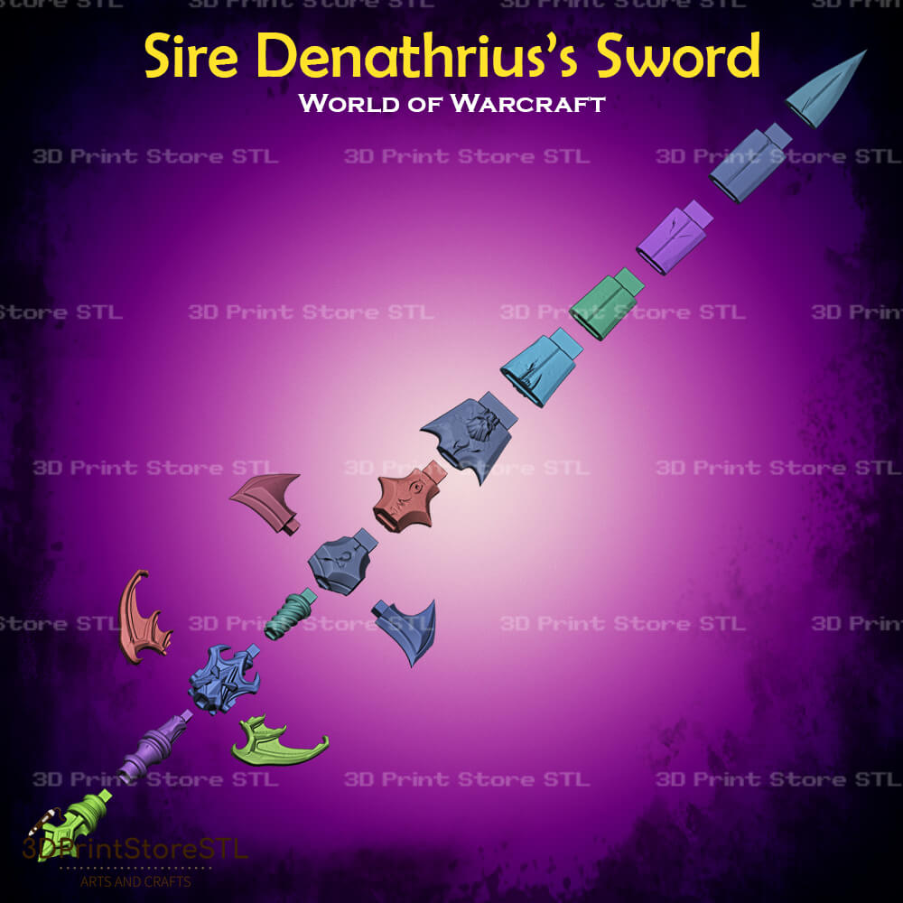 Sire Denathrius Sword Cosplay World Of Warcraft 3D Print Model STL File 3DPrintStoreSTL