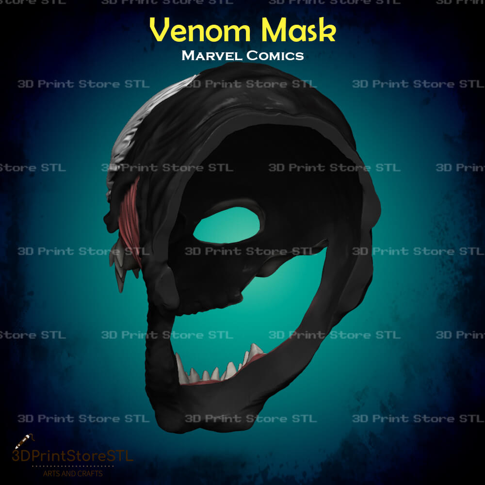 Venom Mask Cosplay Marvel Comics 3D Print Model STL File 3DPrintStoreSTL