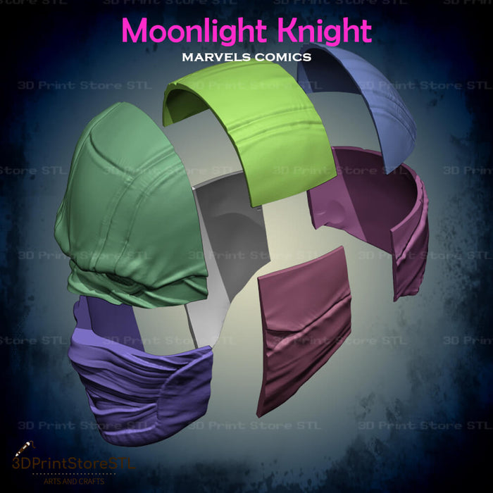 Moonlight Knight Mask Cosplay Marvel Comics 3D Print Model STL File 3DPrintStoreSTL