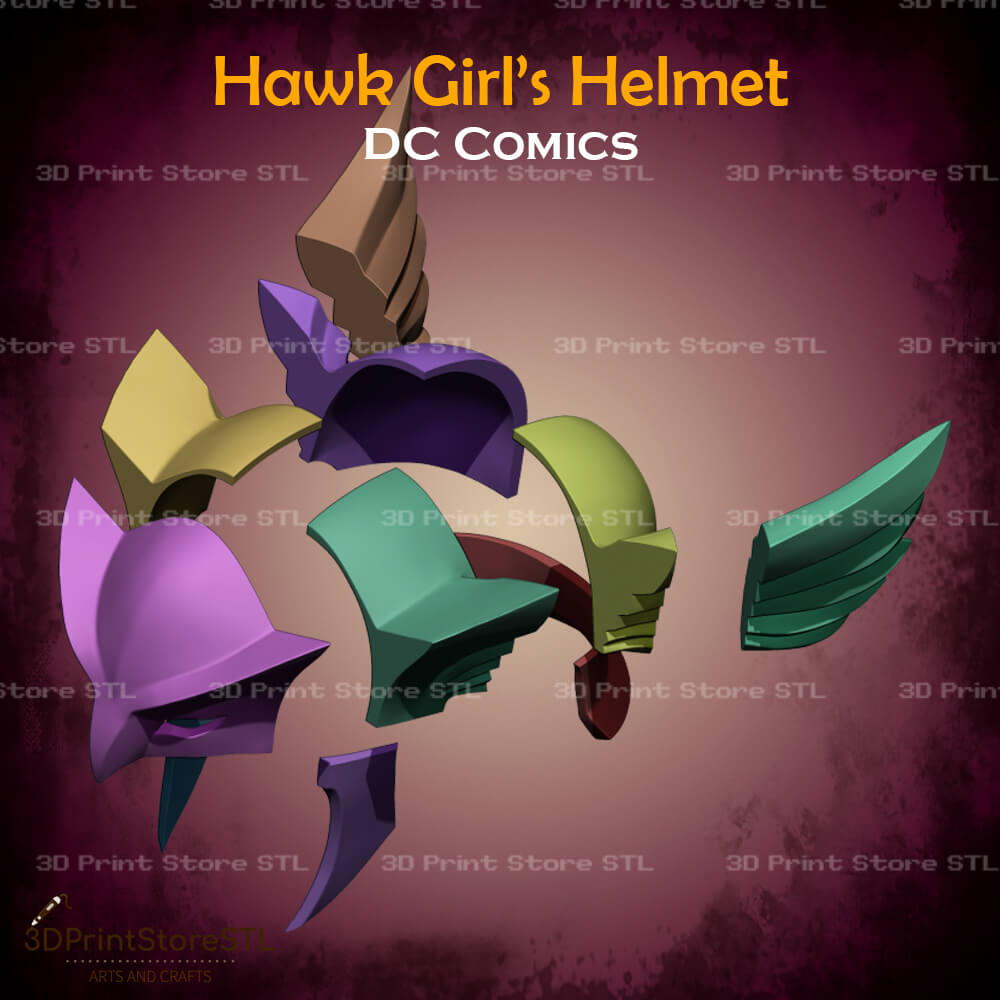 Hawkgirl Helmet Cosplay DC Comics 3D Print Model STL File 3DPrintStoreSTL