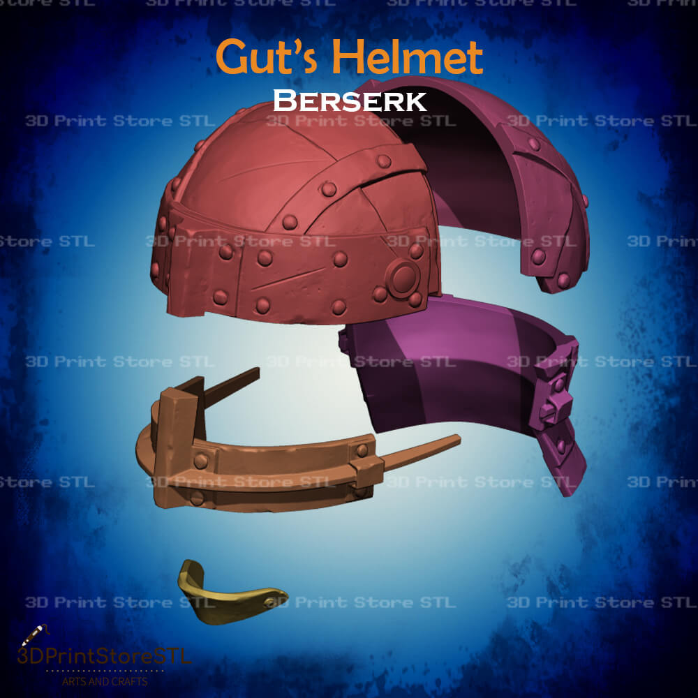 Guts Helmet Cosplay Berserk 3D Print Model STL File 3DPrintStoreSTL