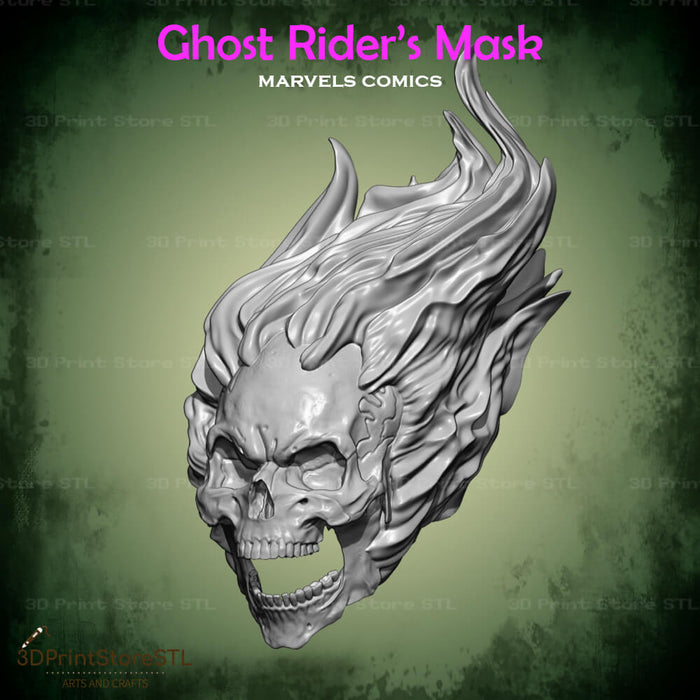Ghost Rider Mask Cosplay Marvel Comics 3D Print Model STL File 3DPrintStoreSTL