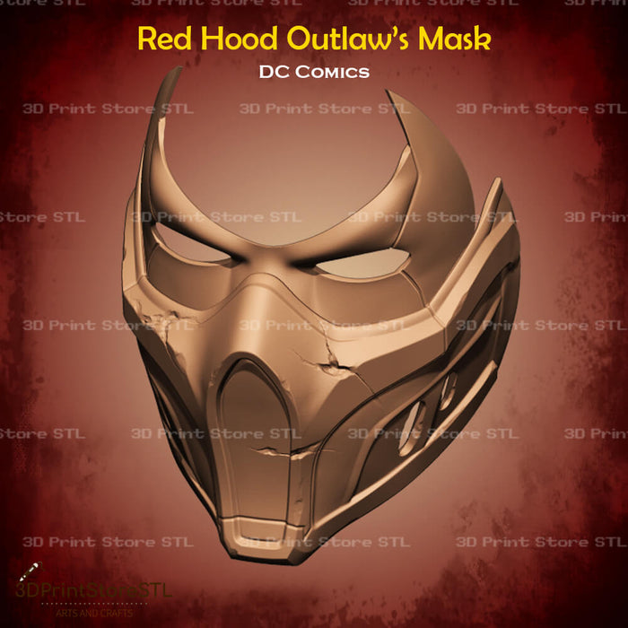 Red Hood Outlaw Mask Cosplay DC Comics 3D Print Model STL File 3DPrintStoreSTL