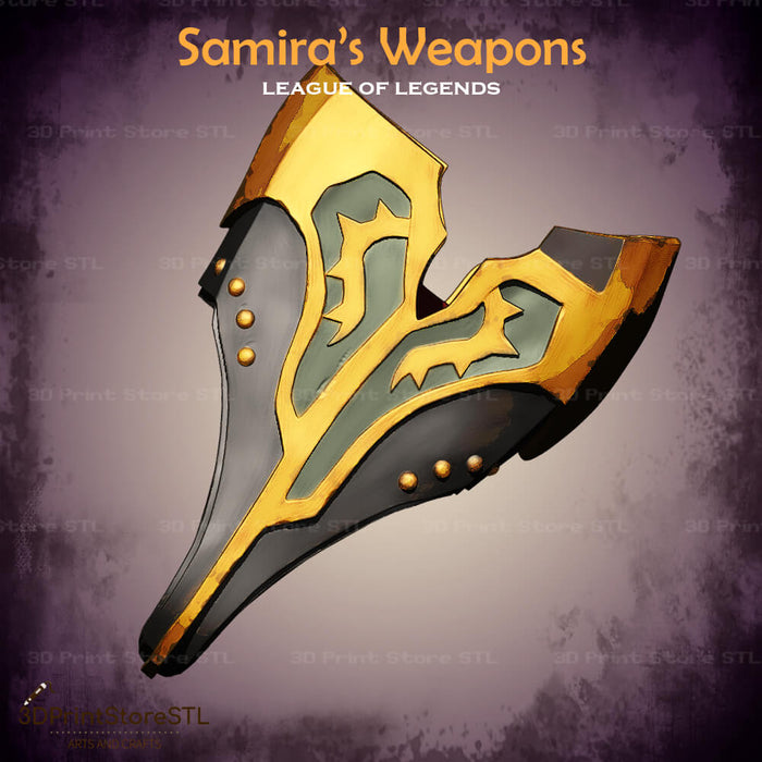 Samira Weapon Cosplay League of Legends 3D Print Model STL File 3DPrintStoreSTL