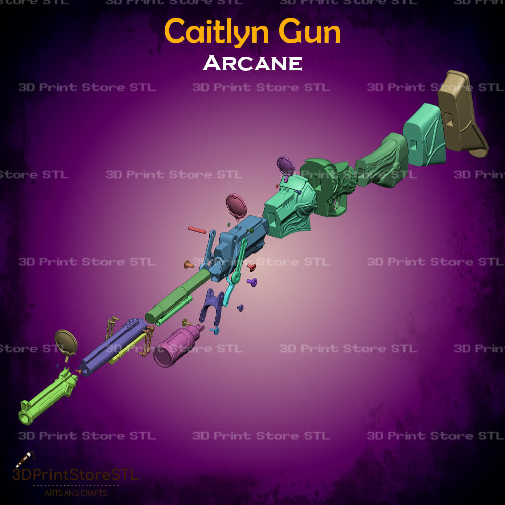 Caitlyn Gun Cosplay Arcane 3D Print Model STL File 3DPrintStoreSTL