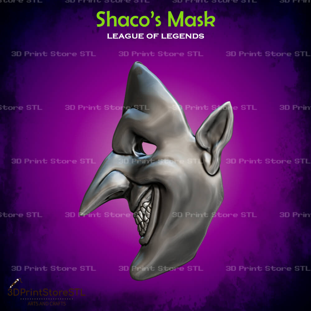 Shaco Mask Cosplay League of Legends 3D Print Model STL File 3DPrintStoreSTL