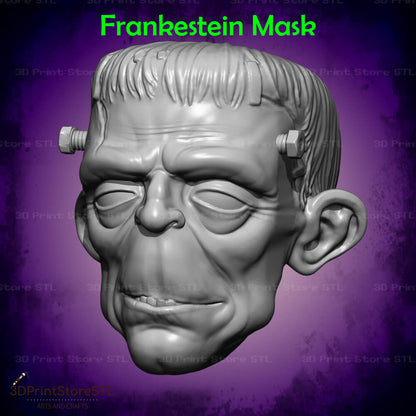 Frankestein Mask Cosplay Halloween 3D Print Model STL File 3DPrintStoreSTL